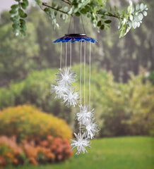 Plow &amp; Hearth Garden Accents | Yard &amp; Garden Color Changing Solar Mobile With 3D Flowers