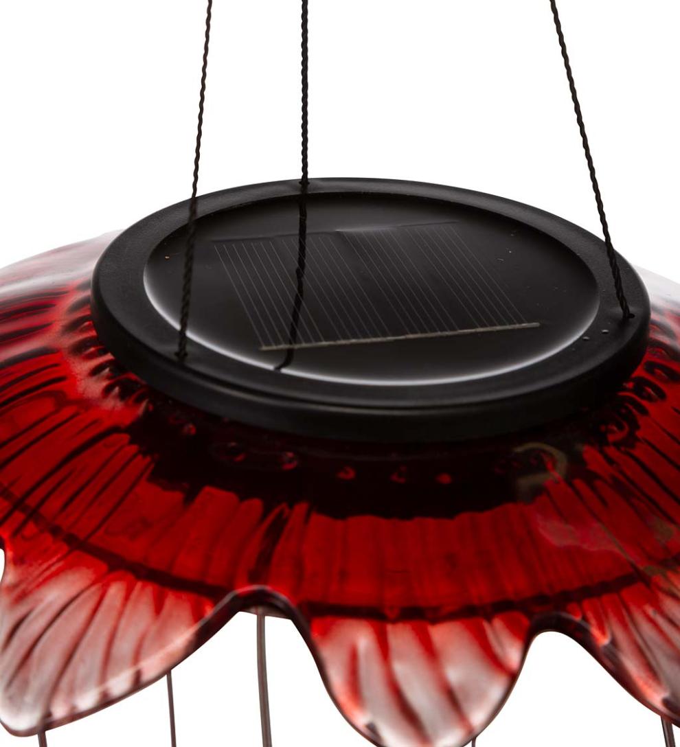 Plow &amp; Hearth Garden Accents | Yard &amp; Garden Color Changing Solar Mobile With Glitter Globes