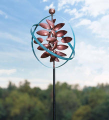 Plow &amp; Hearth Garden Accents | Yard &amp; Garden Copper And Verdigris Armillary Sphere Wind Spinner