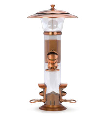Plow &amp; Hearth Garden Accents | Yard &amp; Garden Copper-Finished Hanging Tube Bird Feeder