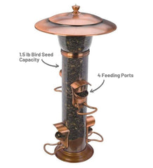 Plow &amp; Hearth Garden Accents | Yard &amp; Garden Copper-Finished Hanging Tube Bird Feeder