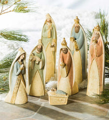 Plow &amp; Hearth Garden Accents | Yard &amp; Garden Gilded Nativity Scene, Set Of 7