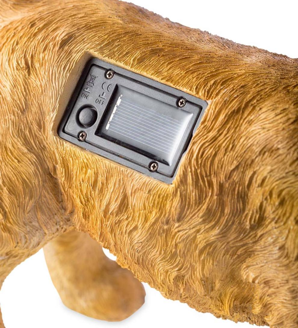 Plow &amp; Hearth Garden Accents | Yard &amp; Garden Golden Retriever Puppy With Solar Butterfly Garden Statue