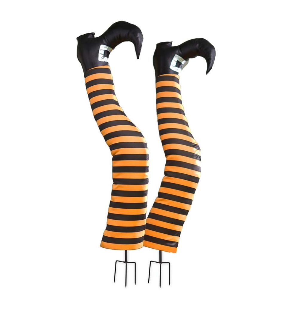 Plow &amp; Hearth Garden Accents | Yard &amp; Garden Halloween Witch Leg Stakes, Set Of 2