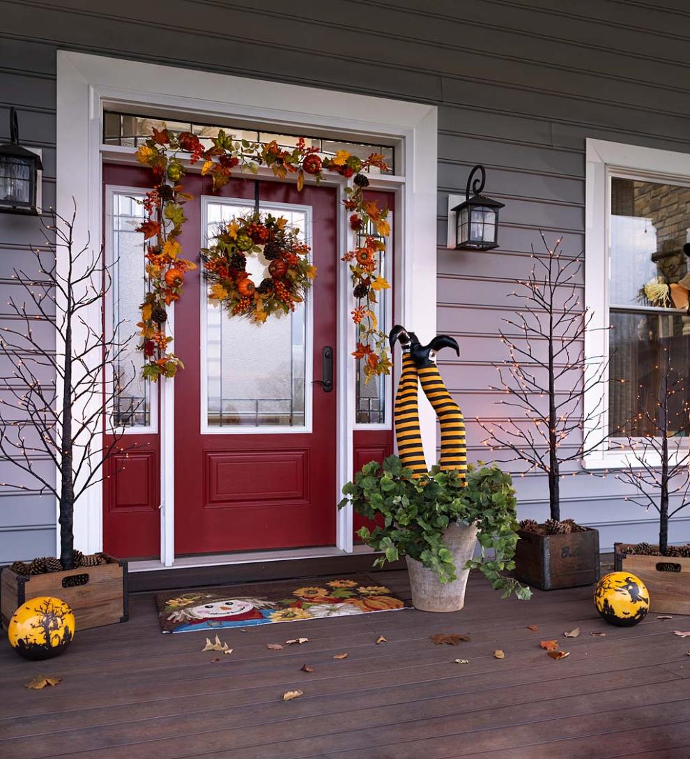 Plow &amp; Hearth Garden Accents | Yard &amp; Garden Halloween Witch Leg Stakes, Set Of 2