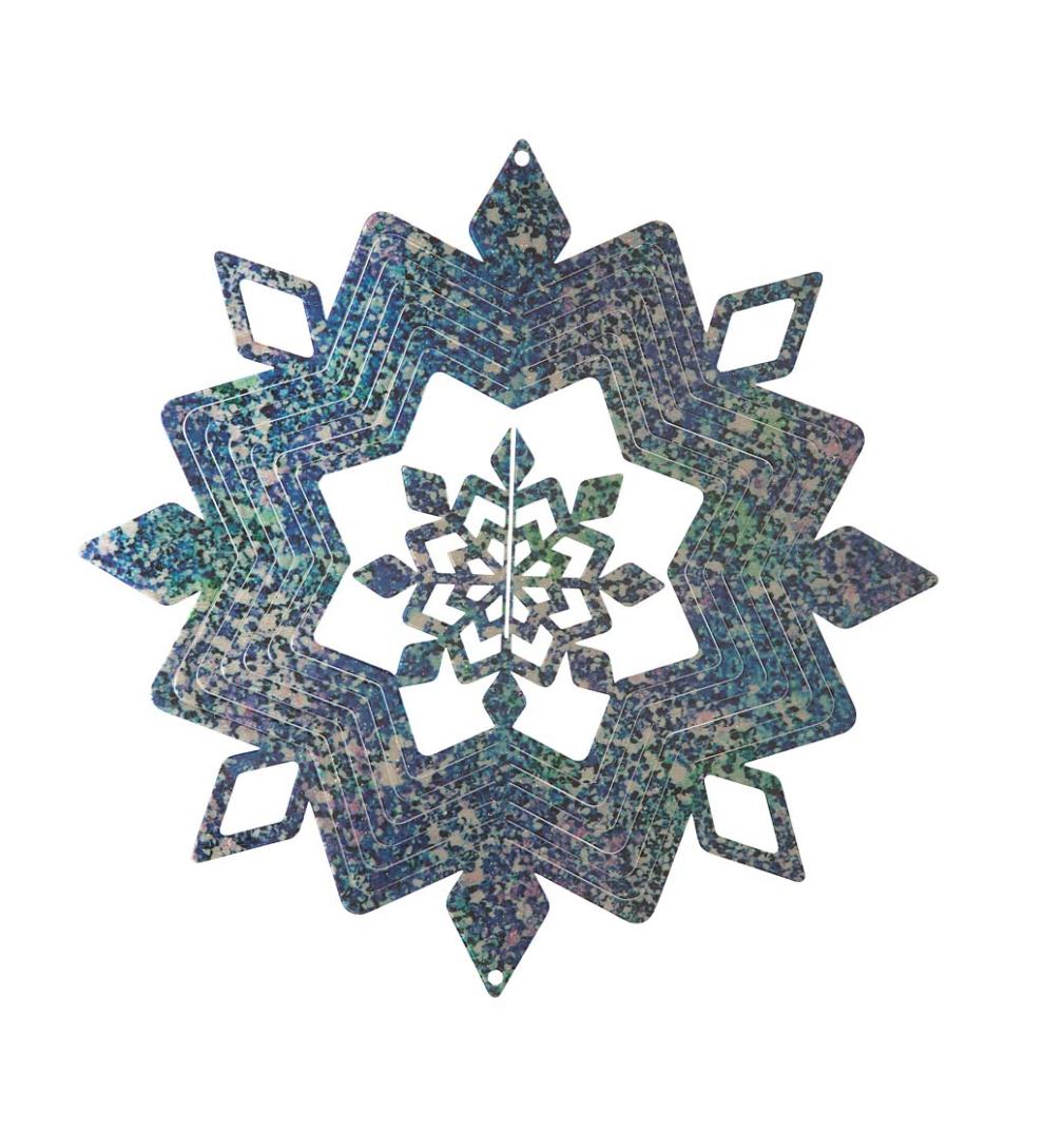 Plow &amp; Hearth Garden Accents | Yard &amp; Garden Hanging Snowflake Illusion Metal Spinner