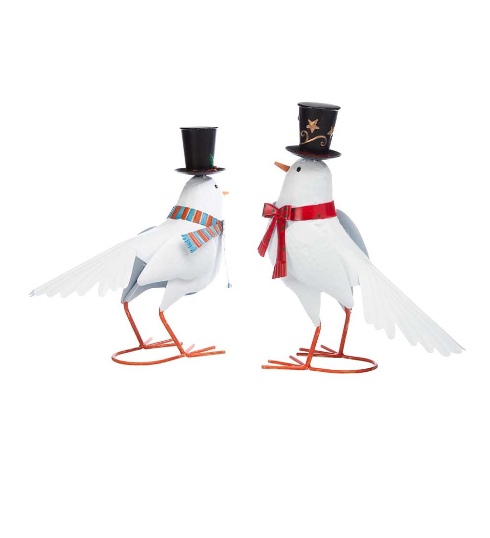 Plow &amp; Hearth Garden Accents | Yard &amp; Garden Holiday Dove Metal Garden Statues, Set Of 2
