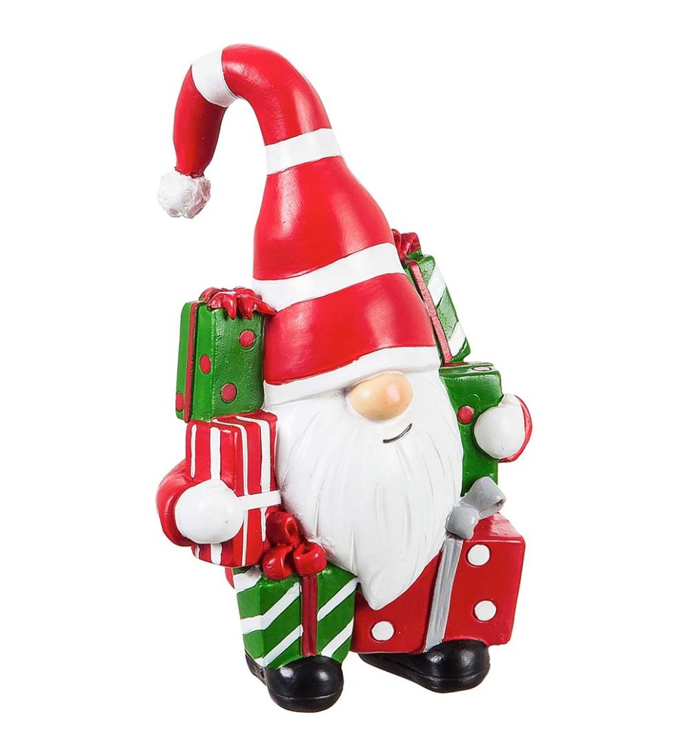 Plow &amp; Hearth Garden Accents | Yard &amp; Garden Holiday Gnome Pot Percher, Set Of 3