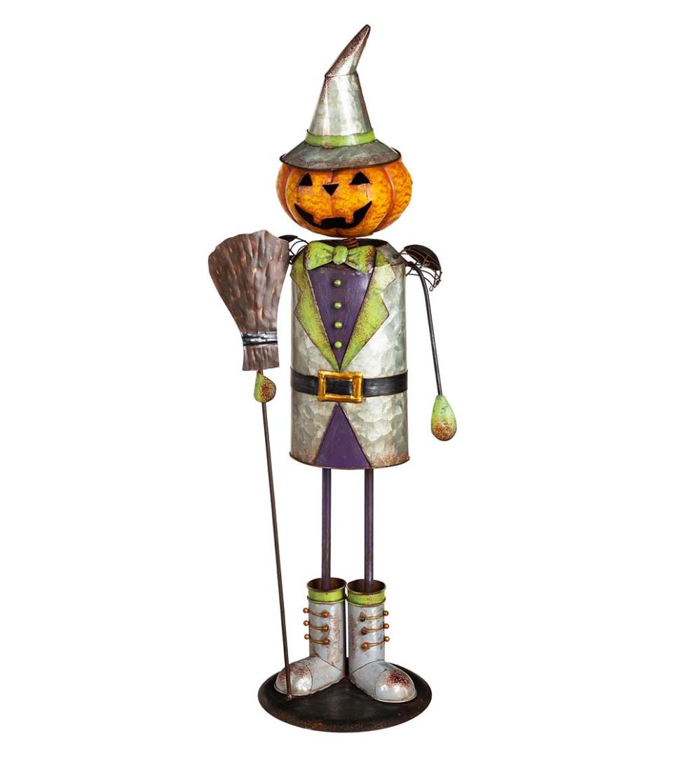 Plow &amp; Hearth Garden Accents | Yard &amp; Garden Indoor/Outdoor Pumpkin Witch Garden Statue