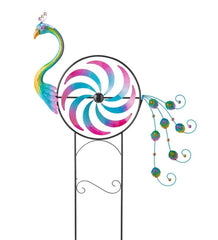 Plow &amp; Hearth Garden Accents | Yard &amp; Garden Iridescent Peacock Wind Spinner