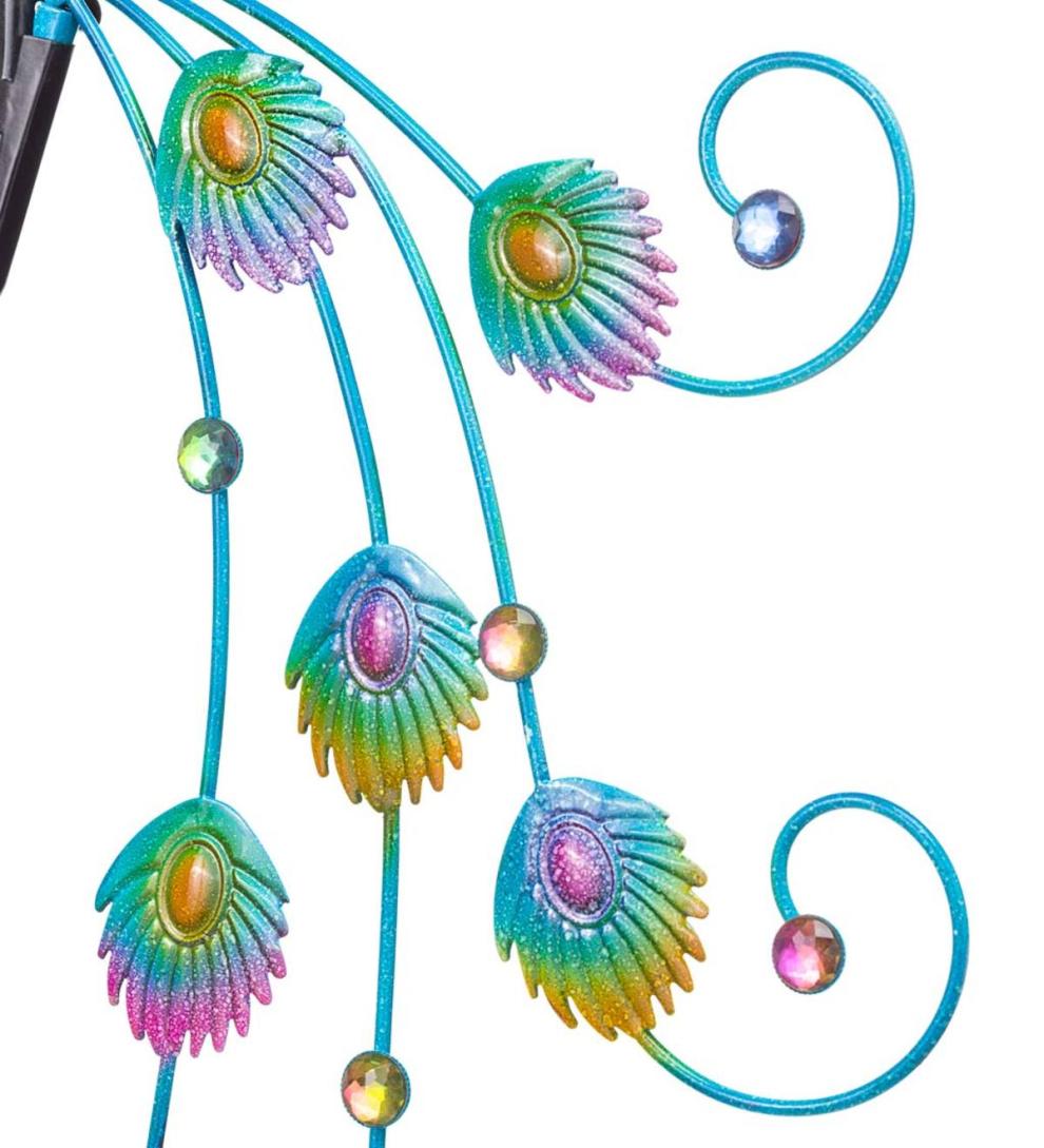 Plow &amp; Hearth Garden Accents | Yard &amp; Garden Iridescent Peacock Wind Spinner