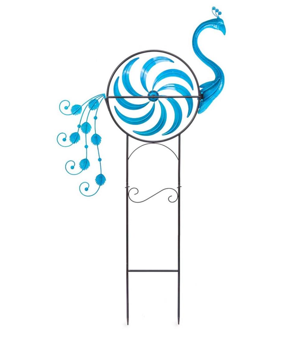 Plow &amp; Hearth Garden Accents | Yard &amp; Garden Iridescent Peacock Wind Spinner