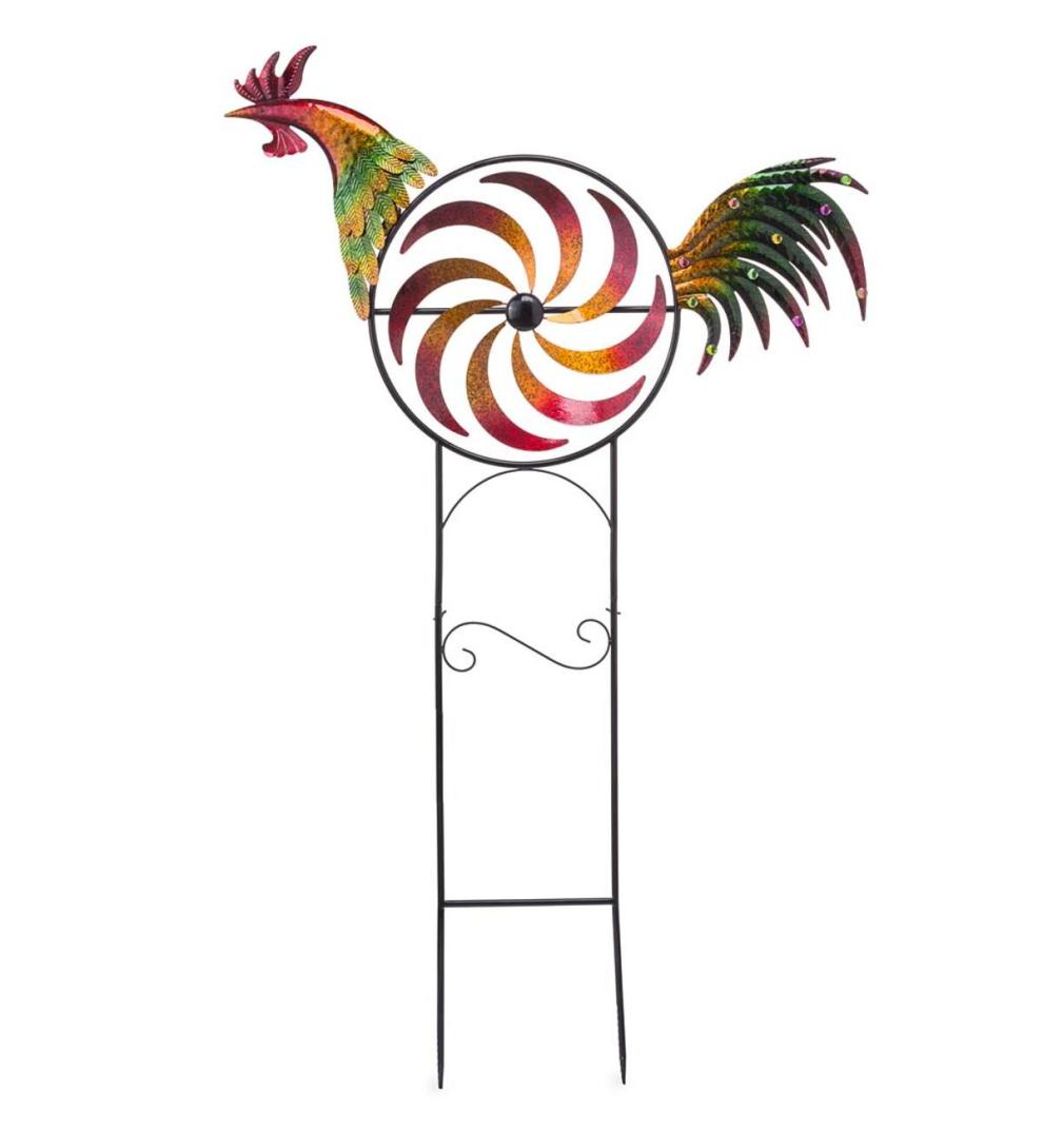 Plow &amp; Hearth Garden Accents | Yard &amp; Garden Iridescent Rooster Wind Spinner