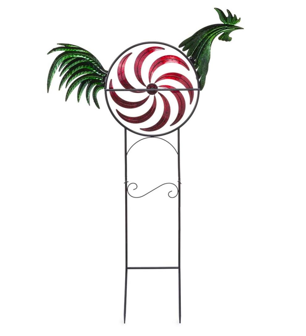 Plow &amp; Hearth Garden Accents | Yard &amp; Garden Iridescent Rooster Wind Spinner