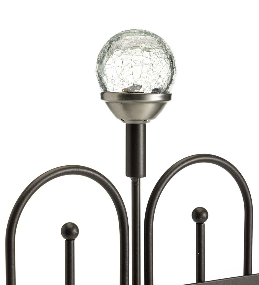 Plow &amp; Hearth Garden Accents | Yard &amp; Garden Iron Fence Decorative Garden Edging With Solar Lights