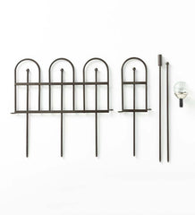 Plow &amp; Hearth Garden Accents | Yard &amp; Garden Iron Fence Decorative Garden Edging With Solar Lights