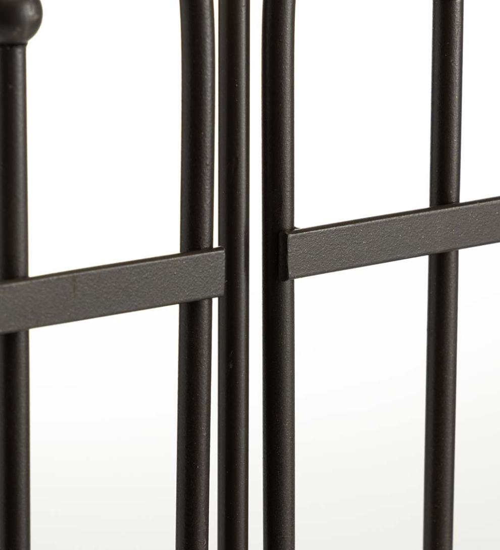 Plow &amp; Hearth Garden Accents | Yard &amp; Garden Iron Fence Decorative Garden Edging With Solar Lights