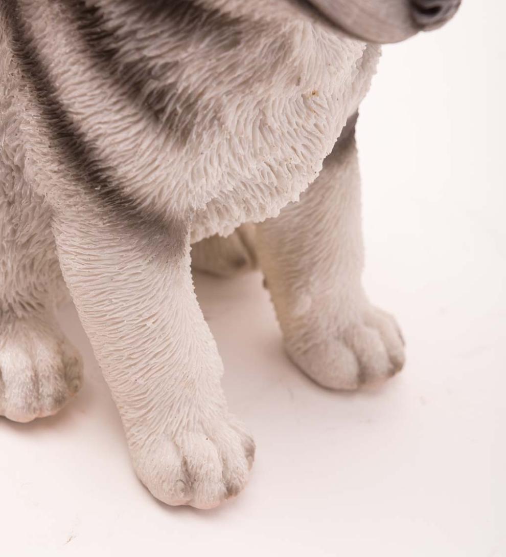 Plow &amp; Hearth Garden Accents | Yard &amp; Garden Lifelike Indoor/Outdoor Siberian Husky Puppy Statues, Set Of 2