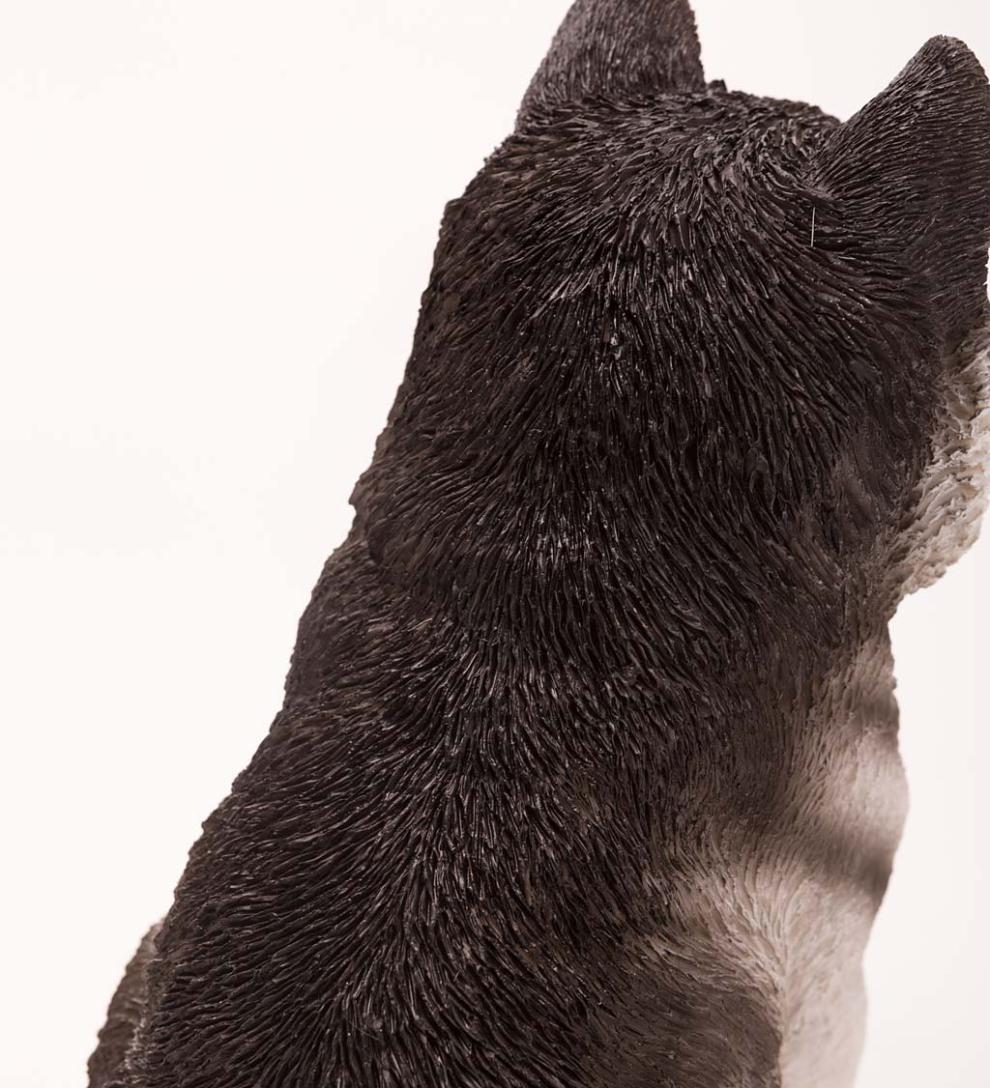 Plow &amp; Hearth Garden Accents | Yard &amp; Garden Lifelike Indoor/Outdoor Siberian Husky Puppy Statues, Set Of 2