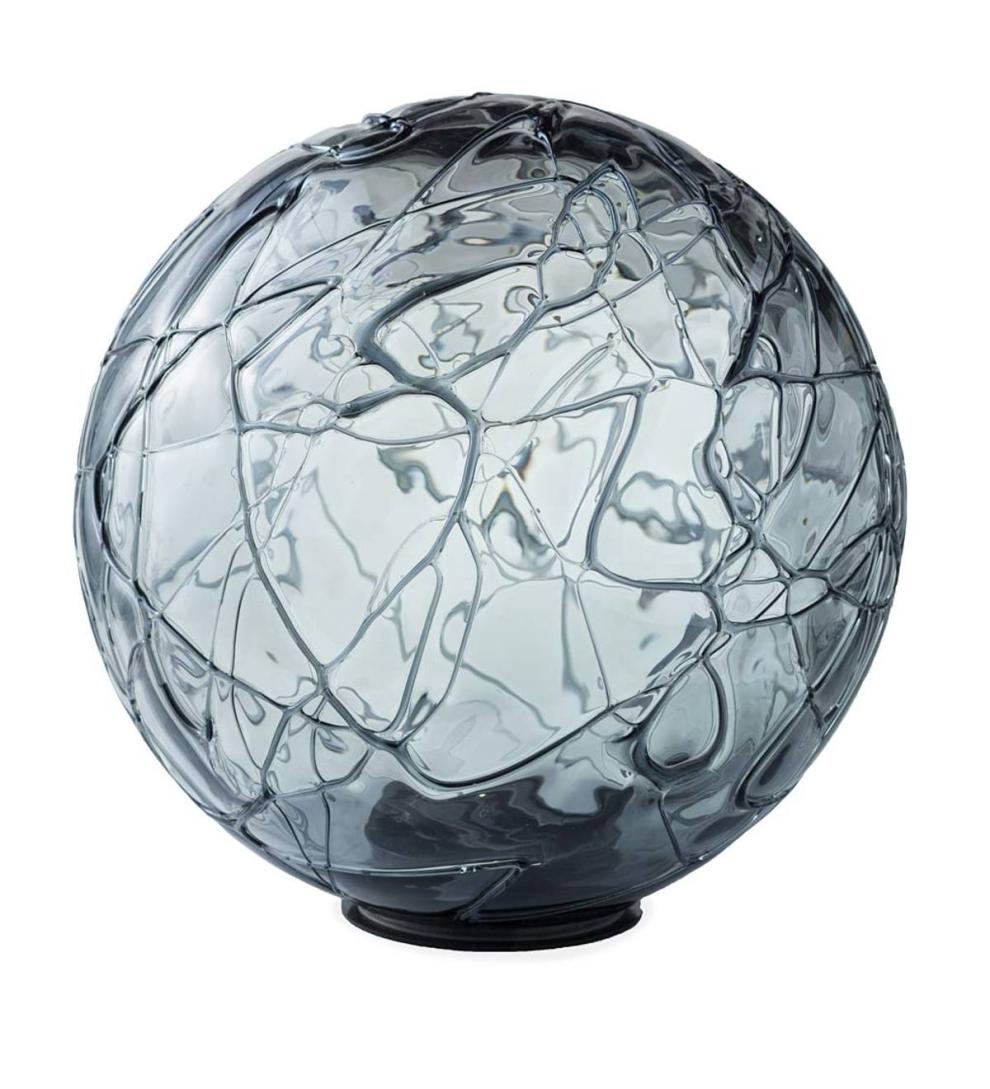 Plow &amp; Hearth Garden Accents | Yard &amp; Garden Lighted Solar Glass Orb - Amber
