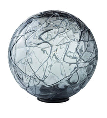 Plow &amp; Hearth Garden Accents | Yard &amp; Garden Lighted Solar Glass Orb - Amber