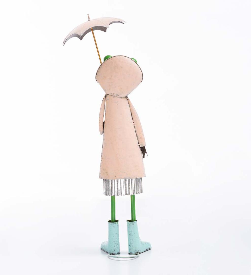 Plow &amp; Hearth Garden Accents | Yard &amp; Garden Metal Storybook Frog Garden Statue - Blue