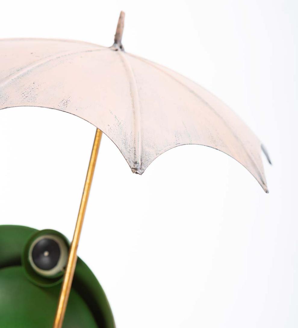 Plow &amp; Hearth Garden Accents | Yard &amp; Garden Metal Storybook Frog Garden Statue - Blue