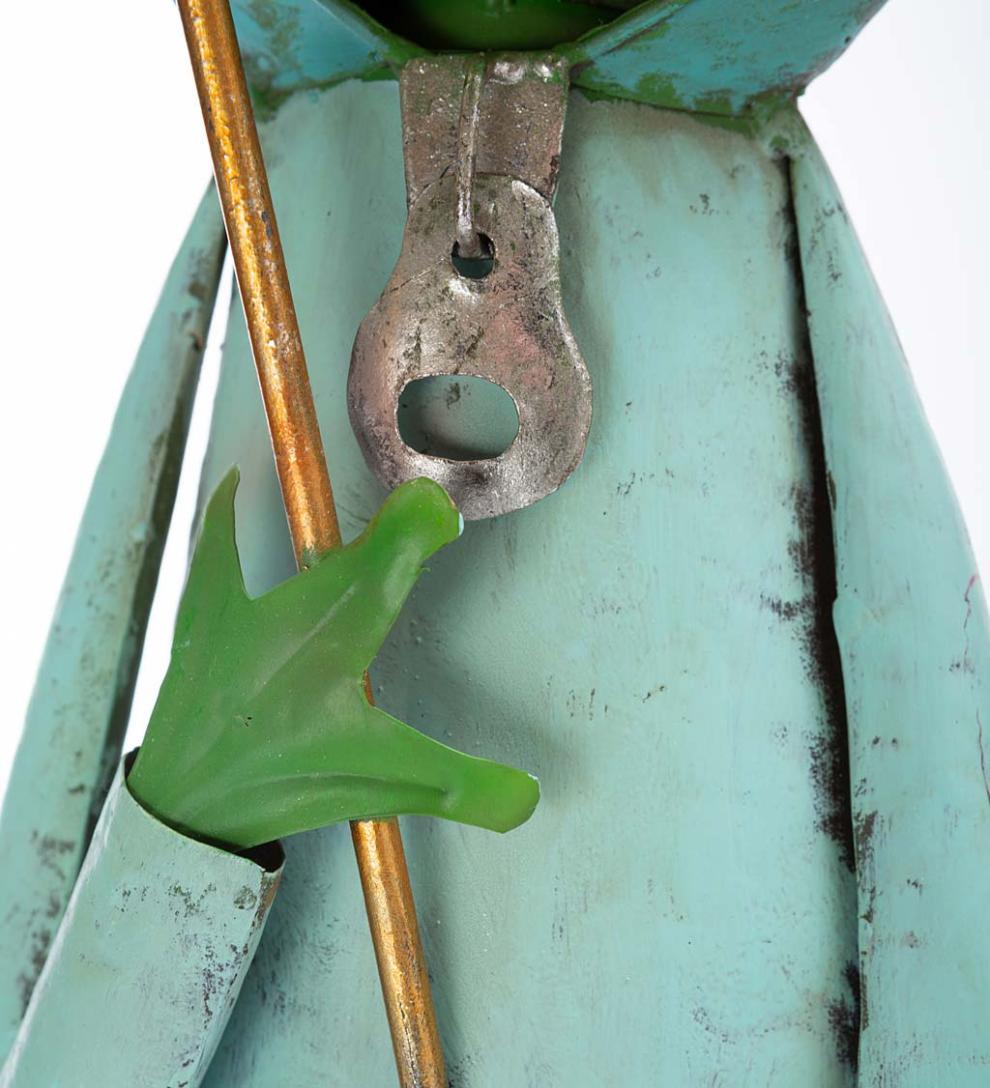 Plow &amp; Hearth Garden Accents | Yard &amp; Garden Metal Storybook Frog Garden Statue - Blue