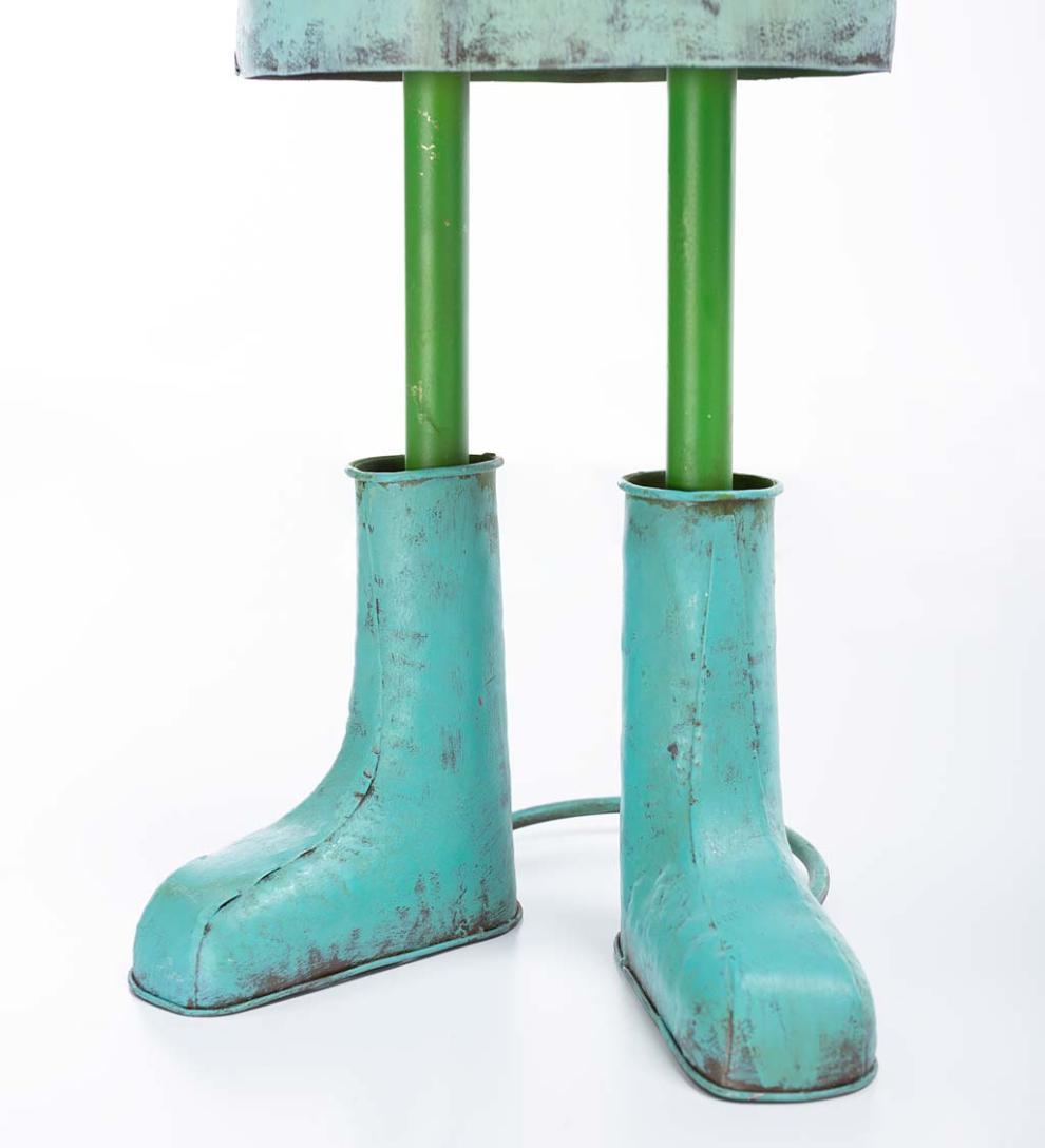 Plow &amp; Hearth Garden Accents | Yard &amp; Garden Metal Storybook Frog Garden Statue - Blue