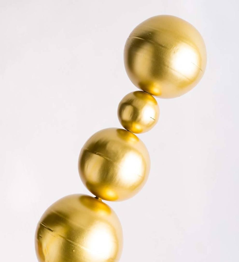 Plow &amp; Hearth Garden Accents | Yard &amp; Garden Metal Tower Garden Stakes With Multiple Sized Spheres, Set Of 3 - Bronze