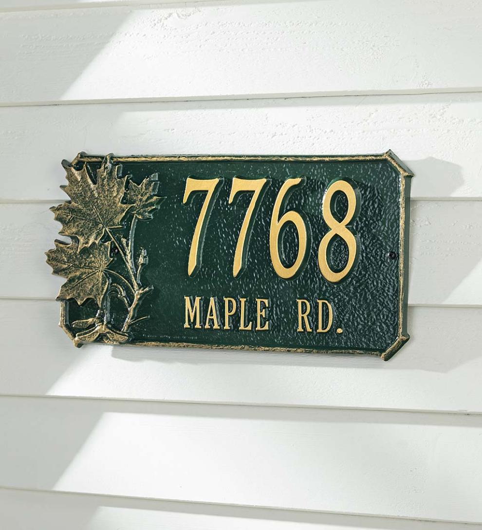 Plow &amp; Hearth Garden Accents | Yard &amp; Garden Natural Elements Cast Aluminum Address Plaques