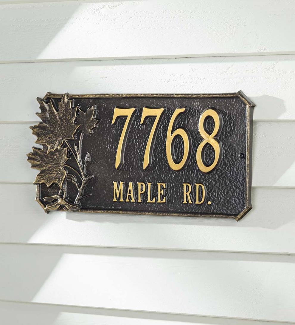 Plow &amp; Hearth Garden Accents | Yard &amp; Garden Natural Elements Cast Aluminum Address Plaques