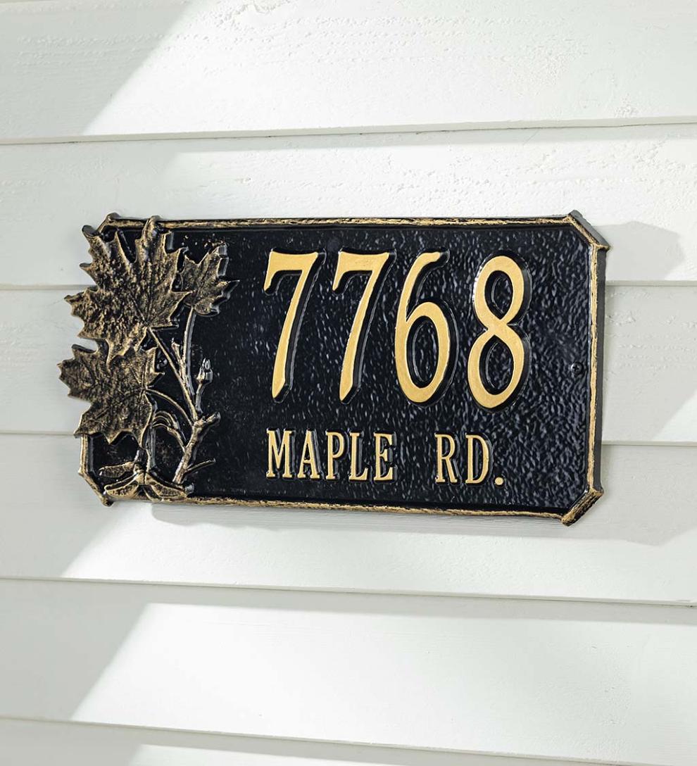 Plow &amp; Hearth Garden Accents | Yard &amp; Garden Natural Elements Cast Aluminum Address Plaques