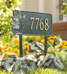 Plow &amp; Hearth Garden Accents | Yard &amp; Garden Natural Elements Cast Aluminum Address Plaques