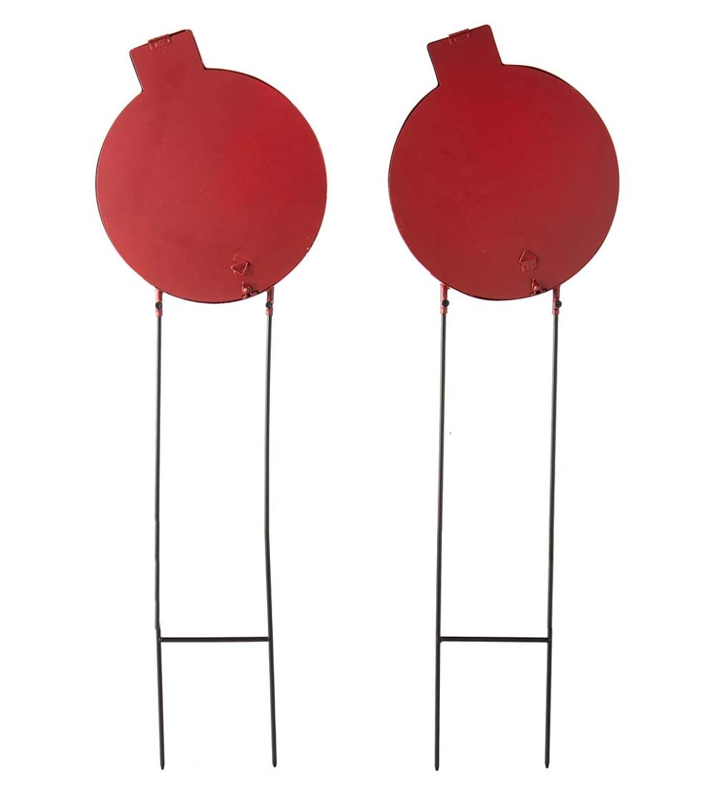 Plow &amp; Hearth Garden Accents | Yard &amp; Garden Oversized Lighted Christmas Ornament Garden Stakes, Set Of 2 - Gold Snowflake