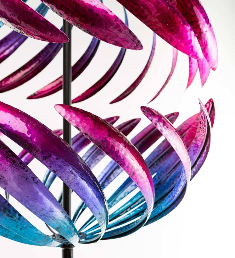 Plow &amp; Hearth Garden Accents | Yard &amp; Garden Oversized Split Sphere Metal Wind Spinner