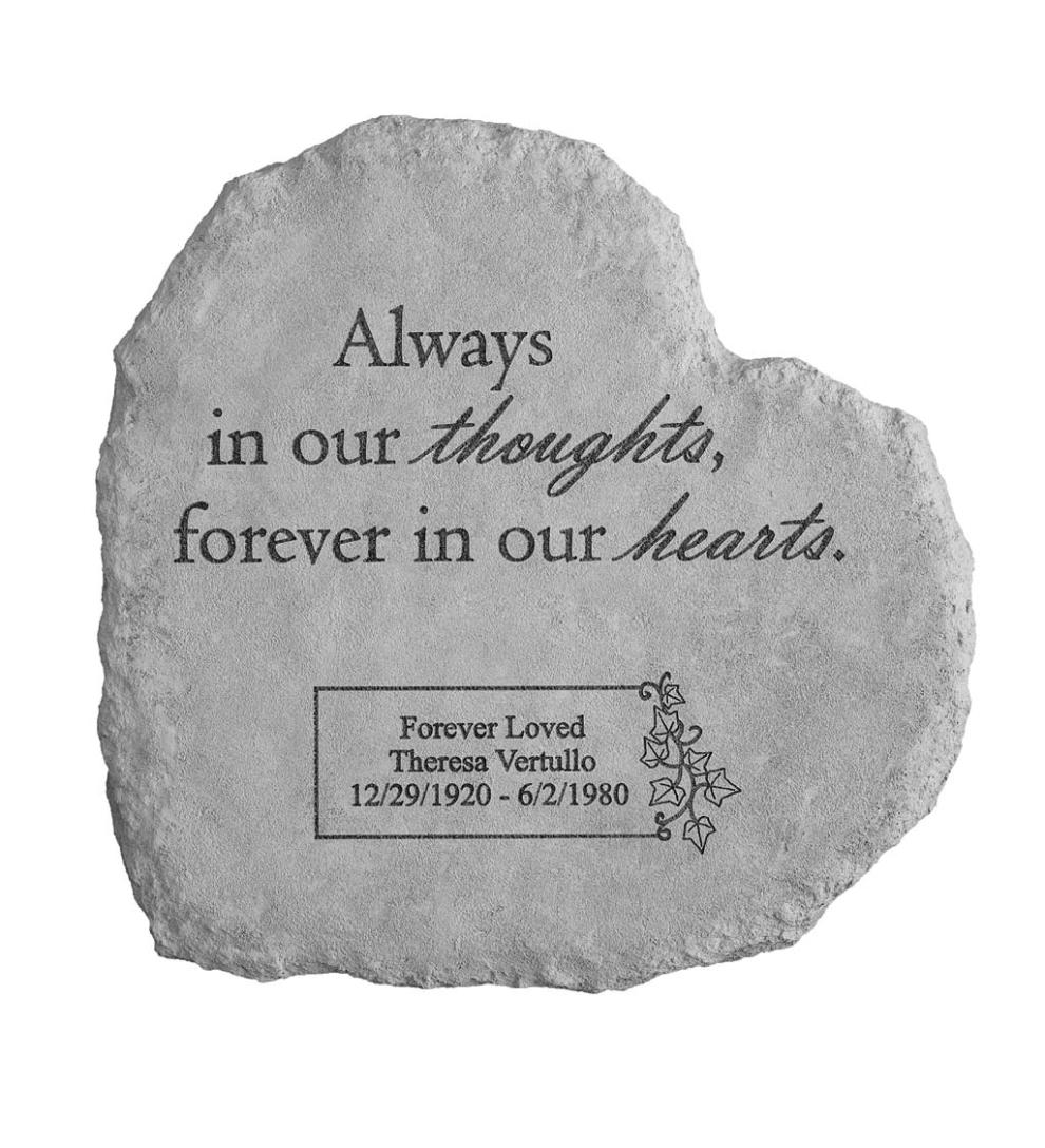 Plow &amp; Hearth Garden Accents | Yard &amp; Garden Personalized Always Memorial Heart Garden Stone