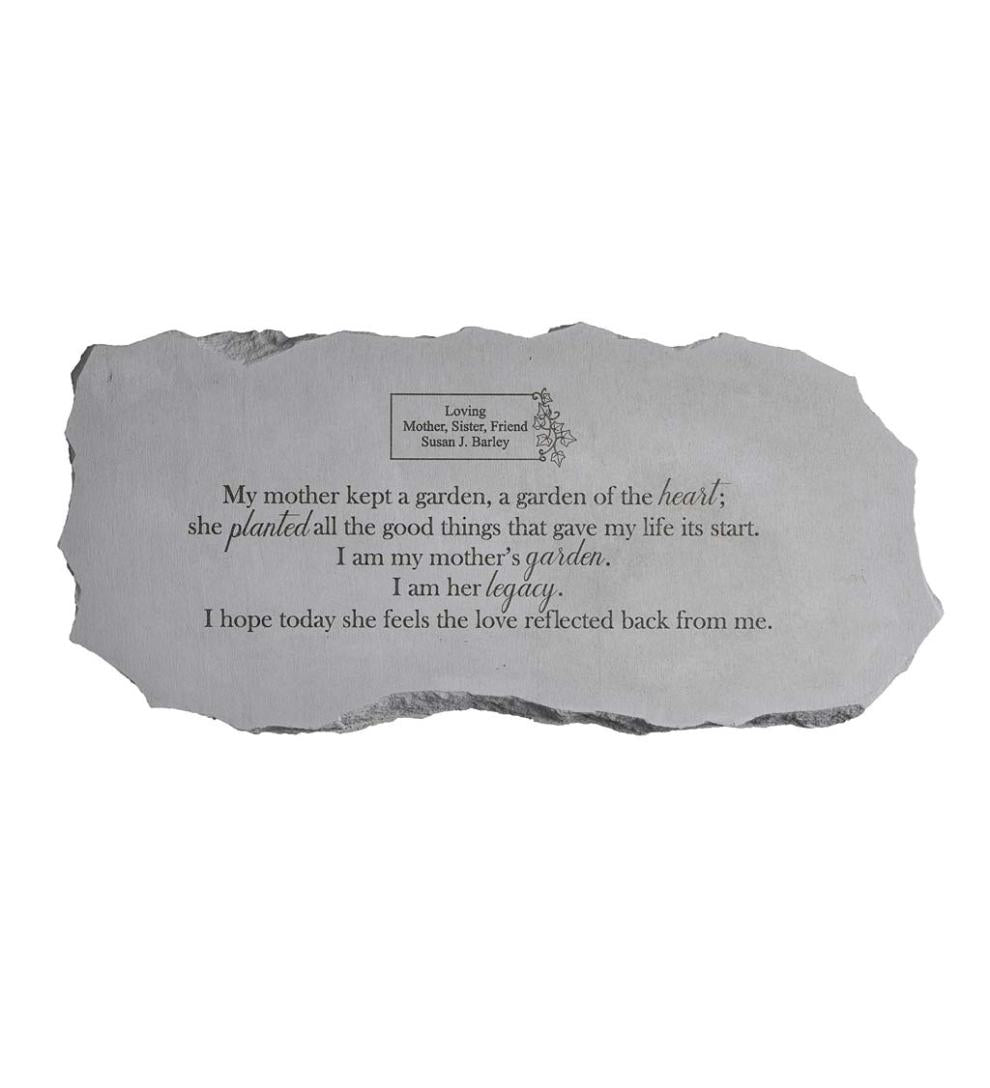 Plow &amp; Hearth Garden Accents | Yard &amp; Garden Personalized My Mother Memorial Stone Garden Bench