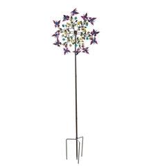 Plow &amp; Hearth Garden Accents | Yard &amp; Garden Pink And Purple Butterfly Metal Wind Spinner