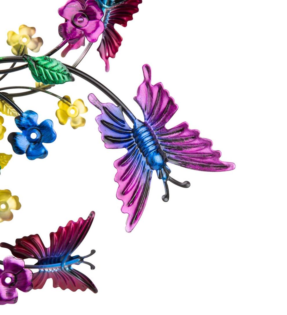 Plow &amp; Hearth Garden Accents | Yard &amp; Garden Pink And Purple Butterfly Metal Wind Spinner