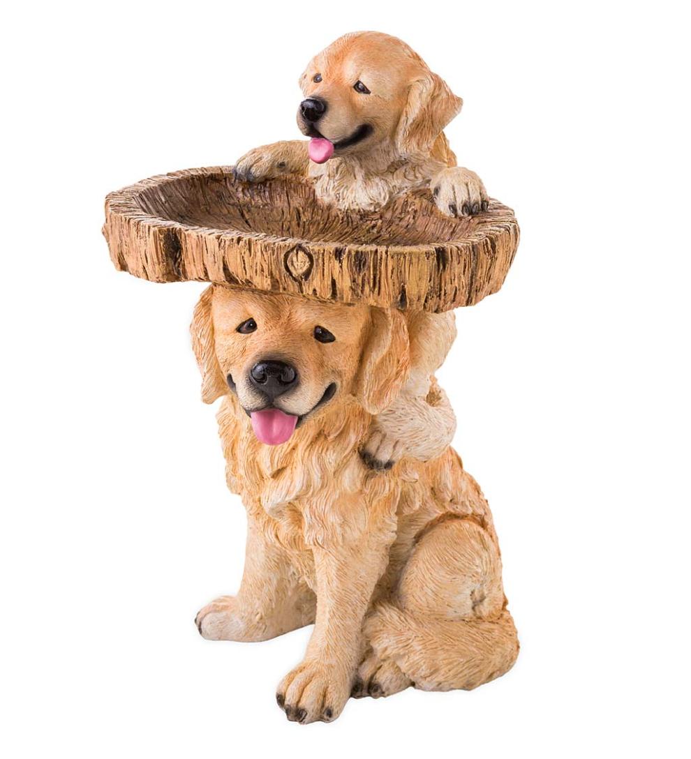 Plow &amp; Hearth Garden Accents | Yard &amp; Garden Playful Puppies Birdbath