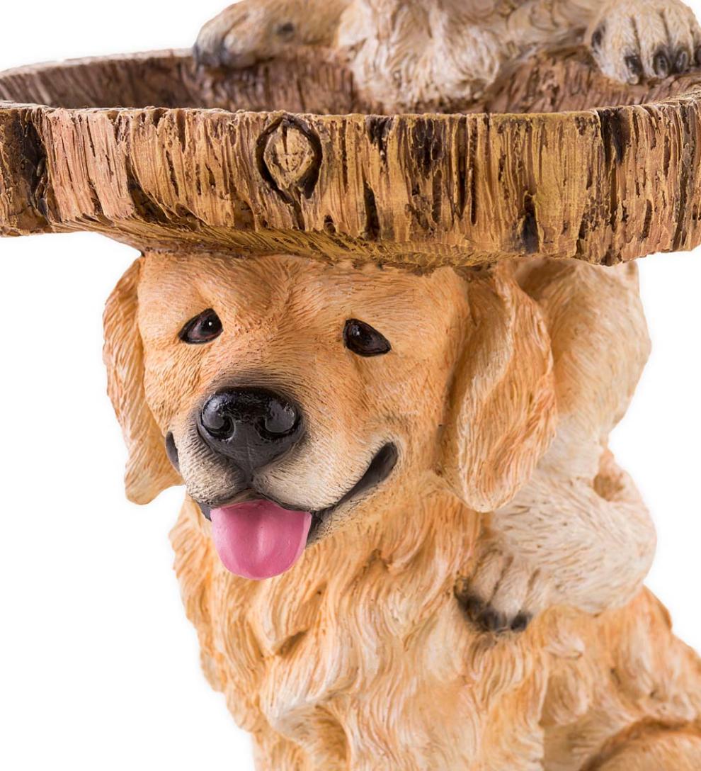 Plow &amp; Hearth Garden Accents | Yard &amp; Garden Playful Puppies Birdbath