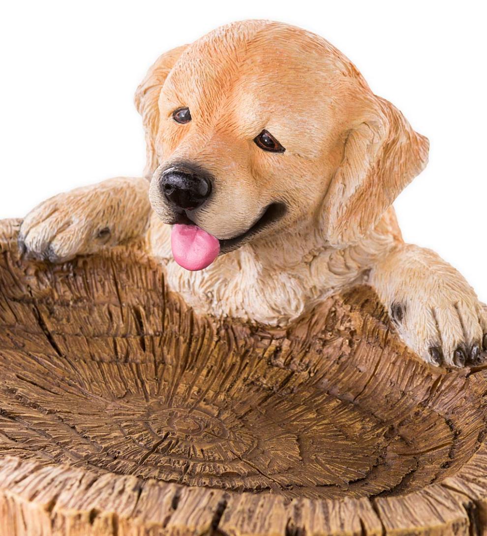 Plow &amp; Hearth Garden Accents | Yard &amp; Garden Playful Puppies Birdbath