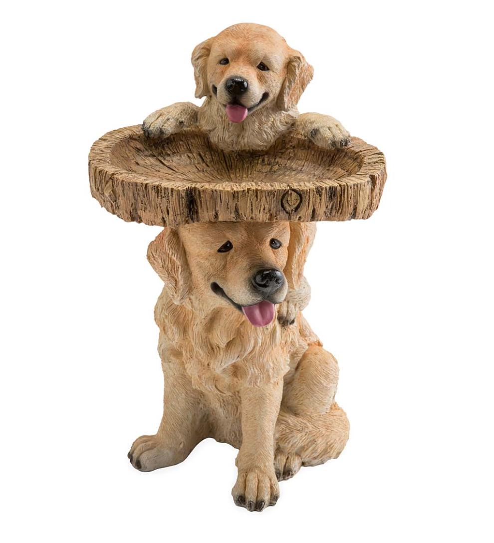 Plow &amp; Hearth Garden Accents | Yard &amp; Garden Playful Puppies Birdbath
