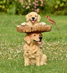 Plow &amp; Hearth Garden Accents | Yard &amp; Garden Playful Puppies Birdbath