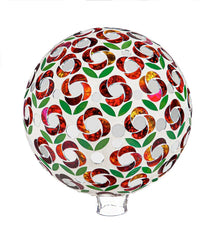 Plow &amp; Hearth Garden Accents | Yard &amp; Garden Poinsettia Mosaic Glass Gazing Ball