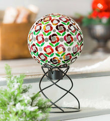 Plow &amp; Hearth Garden Accents | Yard &amp; Garden Poinsettia Mosaic Glass Gazing Ball