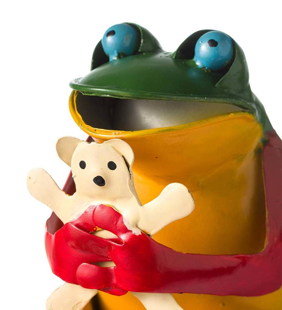 Plow &amp; Hearth Garden Accents | Yard &amp; Garden Recycled Metal Baby Frog Garden Art Statues, Set Of 2