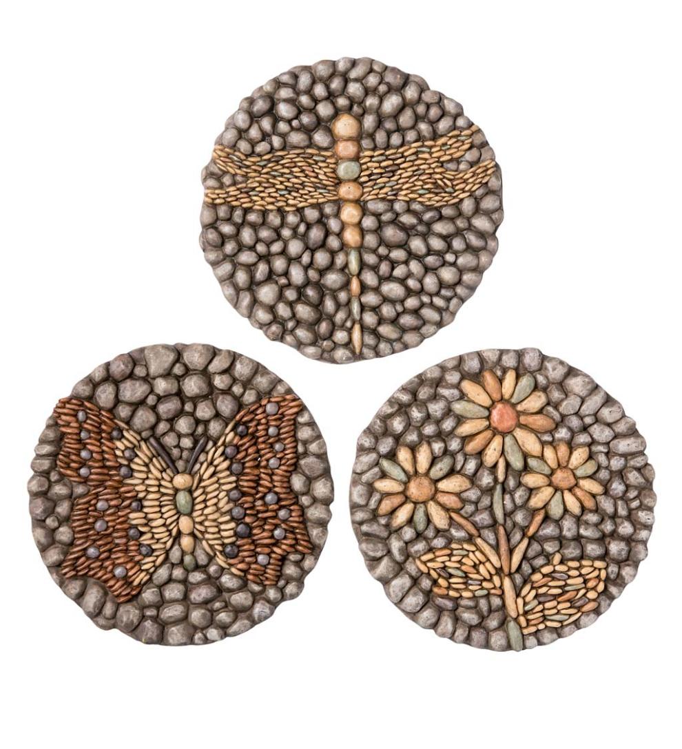 Plow &amp; Hearth Garden Accents | Yard &amp; Garden Resin Rock Garden Stones, Set Of 3