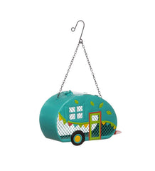 Plow &amp; Hearth Garden Accents | Yard &amp; Garden Retro Camper Mesh Bird Feeder With Hanging Chain